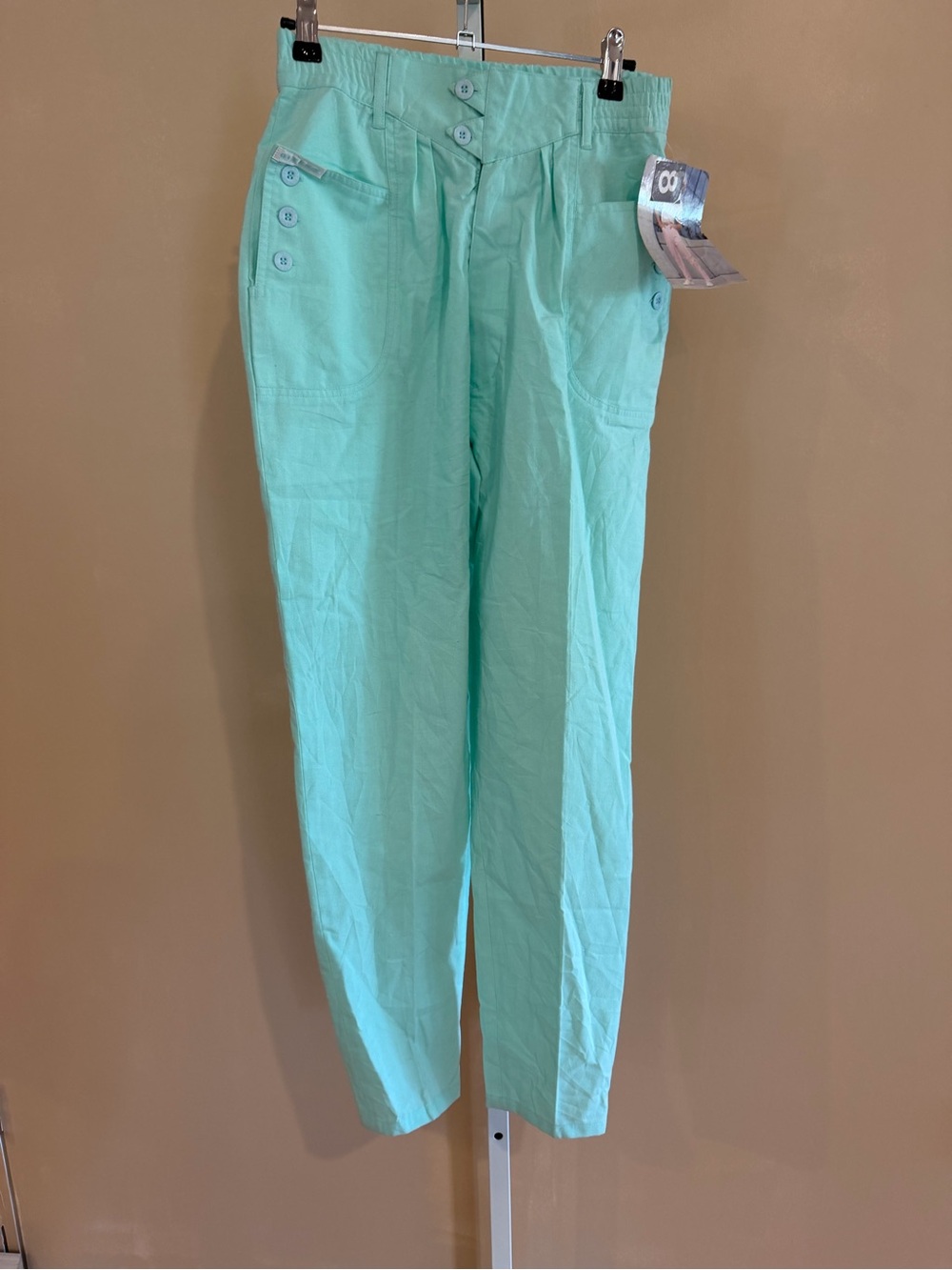 Deadstock Vintage Gitano Mint Green Button-Front Pants (8-see description) New